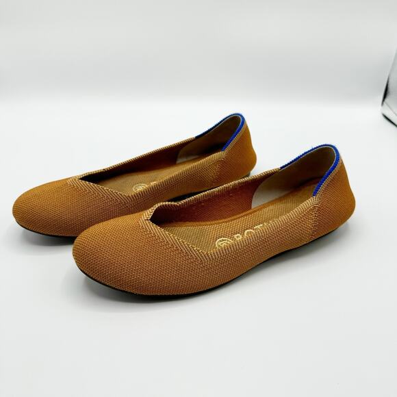 Rothy's Shoes - Rothys The Flat Round Toe Ballet Flat Size 6.5 Fawn Brown Slip On Caramel Knit